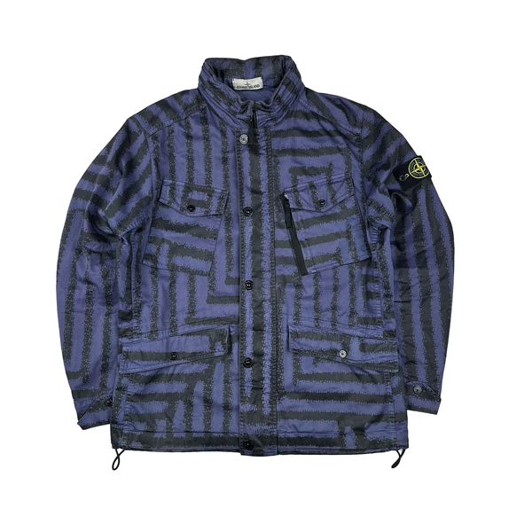 Stone Island 2014 Purple Raso Di Cotone Maze Overshirt Jacket - XL