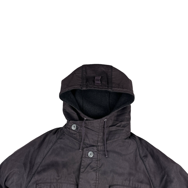 Stone Island 2005 Charcoal Vintage Lino Flax Dutch Rope Parka Jacket - Large