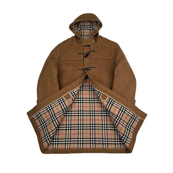 Burberry Lana Wool Blend Hooded Duffle Coat - XL