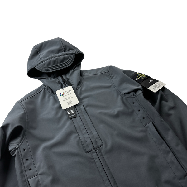 Stone Island AW2023 Grey Soft Shell R e-Dye Hooded Jacket - Small
