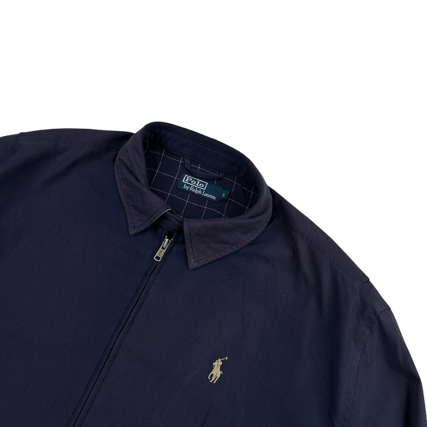 Ralph Lauren Navy Harrington Zipped Jacket - Large