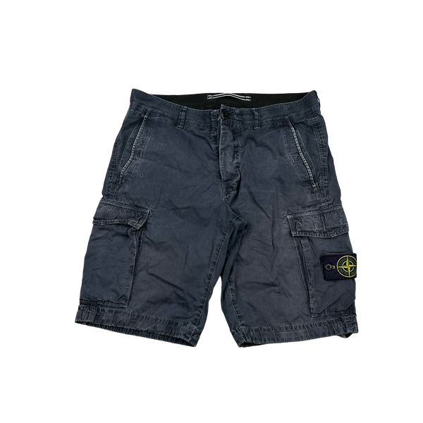 Stone Island 2016 Navy Cotton Cargo Shorts - 31"