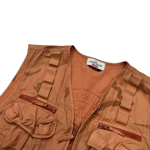 Stone Island Supreme Brushed Cotton 2C Camo OVD Vest - XL