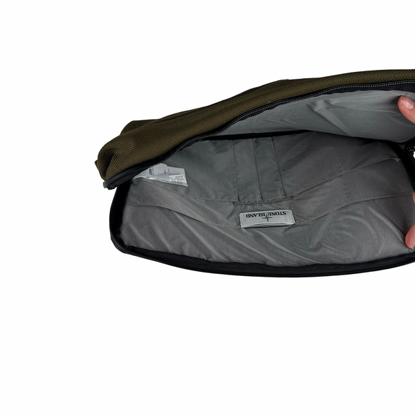 Stone Island 2017 Khaki Reflective Multi Pocket Nylon Tela Laptop Case