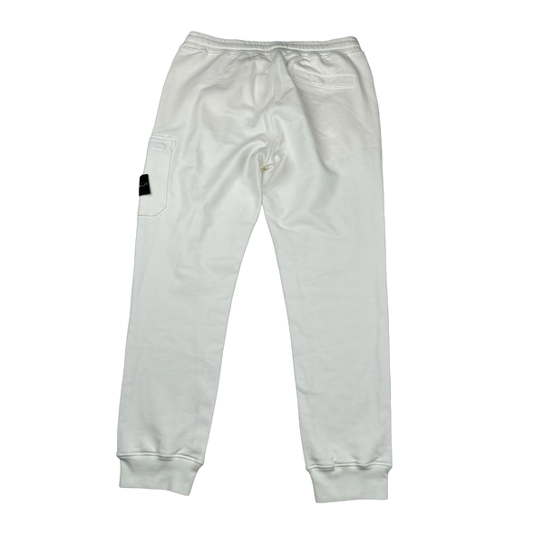 Stone Island 2021 White Tracksuit Bottoms - Large