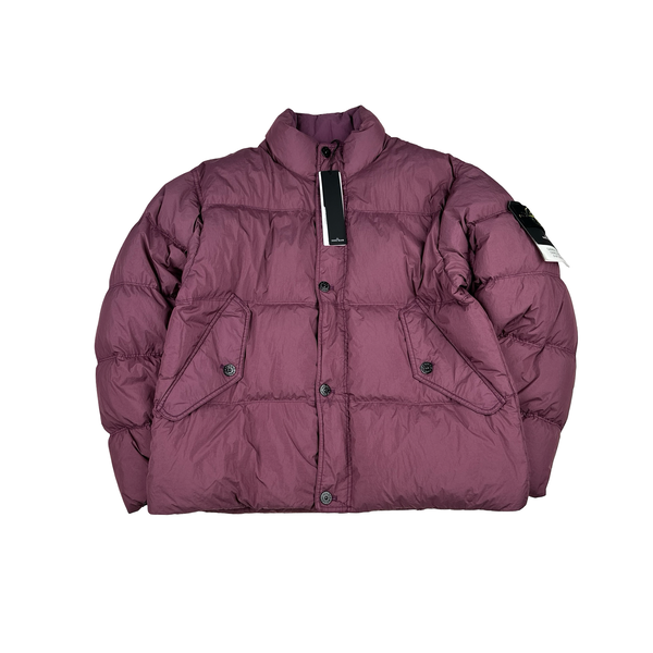 Stone Island 2024 Magenta Crinkle R-NY Down Puffer Jacket - Medium