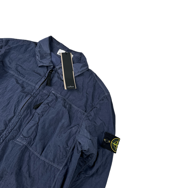 Stone Island 2024 Blue Nylon Metal Overshirt - Medium
