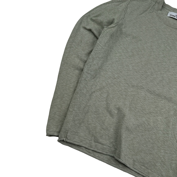 Stone Island 2019 Green Marl Cotton Knit - Medium