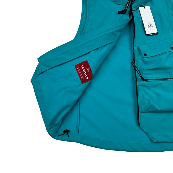 CP Company Shell R Baby Blue Chest Pockets Lens Gilet - XL
