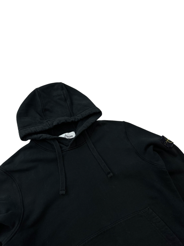 Stone Island 2021 Black Pullover Cotton Hoodie - Small