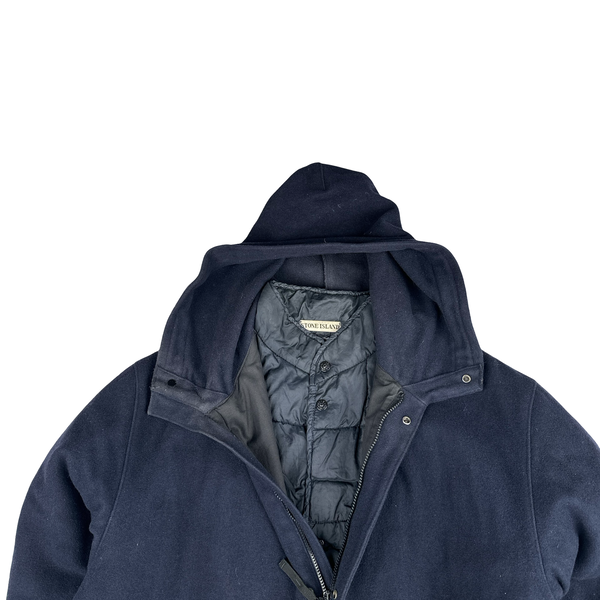Stone Island Vintage Navy 1998 Wool Blend Dutch Rope Lined Coat - XL