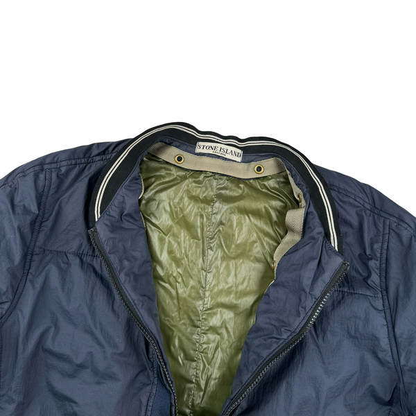 Stone Island Navy Nylon Padded Bomber Jacket - Medium