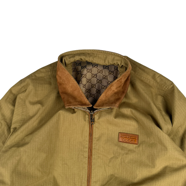 Gucci Monogram Reversible Canvas Collared Jacket - Large