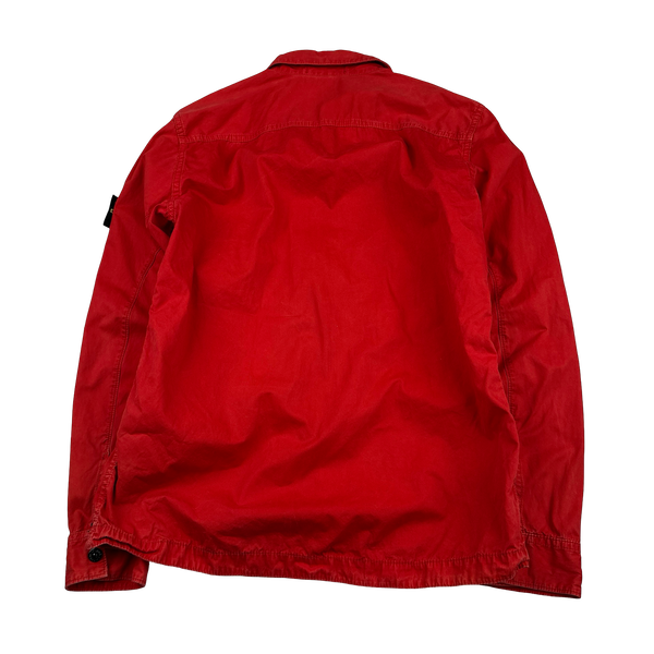 Stone Island 2016 Red Garment Dyed Overshirt - Large