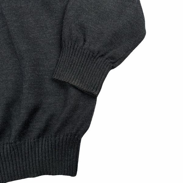 Paul & Shark Grey Thick Wool Logo Buttoned Collar Crewneck - XXL