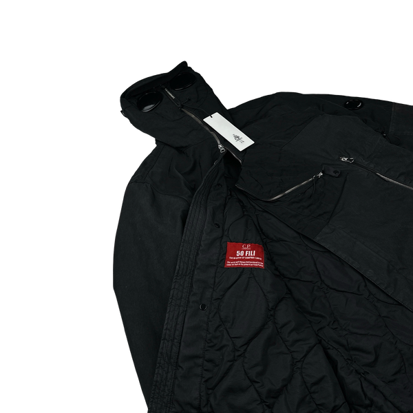 CP Company Black 50 Fili Quilted Explorer Cargo Jacket - Large