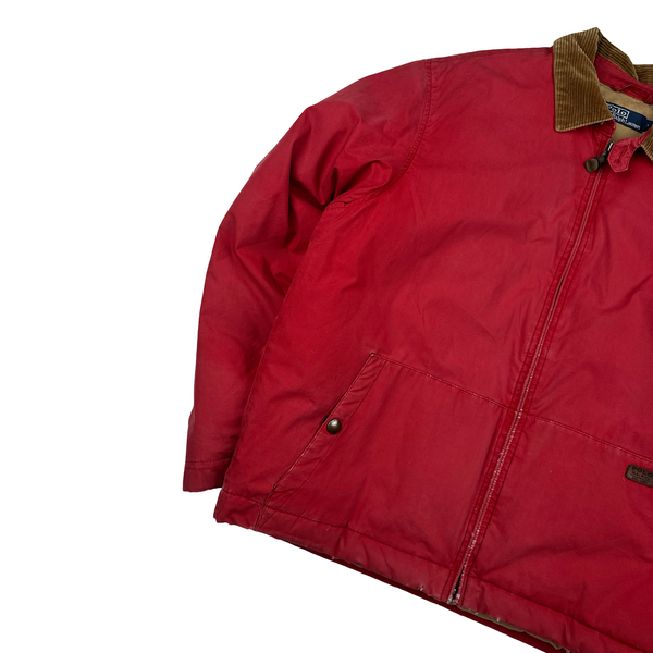 Ralph Lauren Vintage Red Down Filled Harrington Jacket - Medium