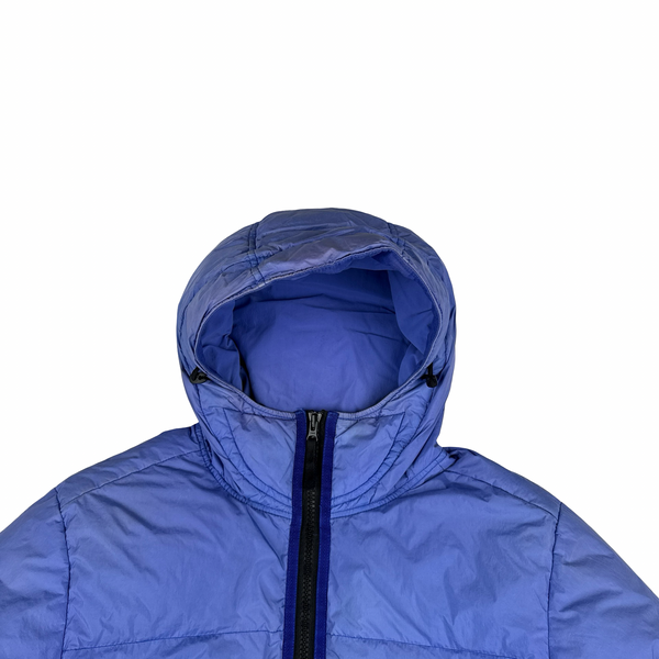 Stone Island 2021 Blue Crinkle NY Down Puffer Jacket - Large