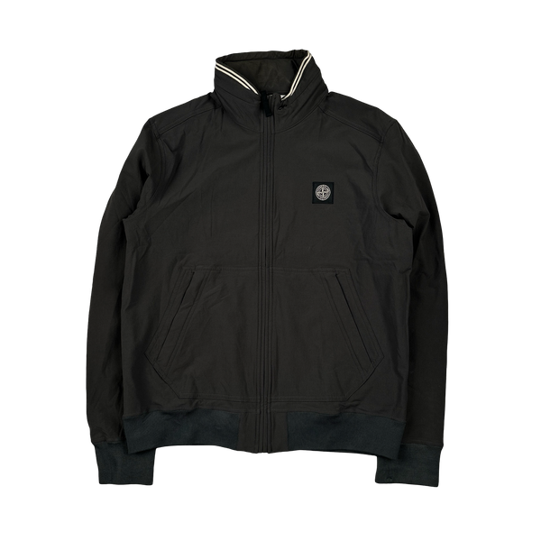 Stone Island 2014 Grey Soft Shell Compass Patch Zipped Bomber Jacket - XL