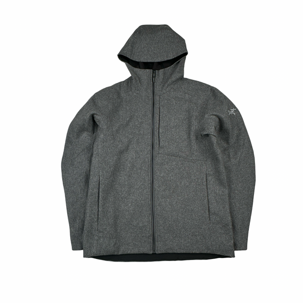Arcteryx Cordova Grey Wool Zipped Hooded Jacket -