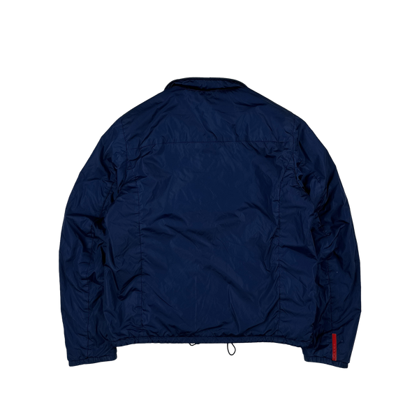 Prada Blue/Navy Red Tab Reversible Nylon Windbreaker Jacket - L