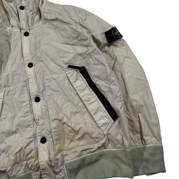 Stone Island 2014 Cream Mussola Gommata Lightweight Jacket - XXL