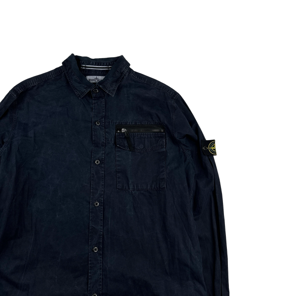 Stone Island 2012 Navy Cotton Buttoned Overshirt - XXL