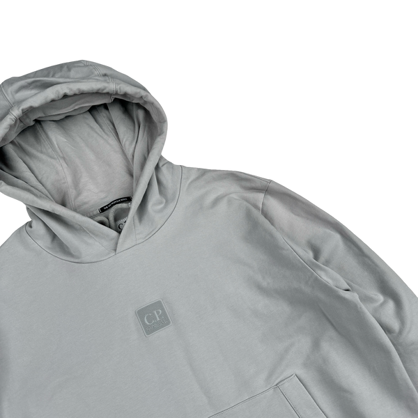 CP Company Grey Metropolis Pullover Stretch Hoodie - Small