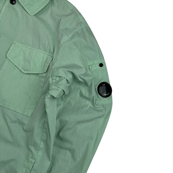 CP Company 50 Fili Mint Green Double Chest Pocket Overshirt Jacket - Large