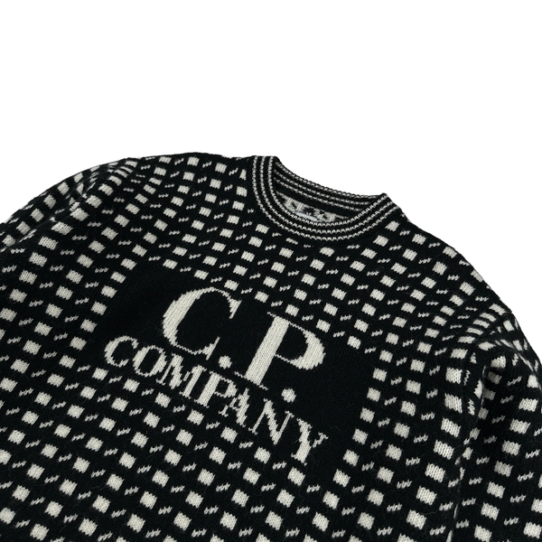 CP Company Black Vintage Style Patterned Knit - Small