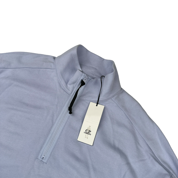 CP Company Lilac Cotton Lens Viewer Quarter Zip Pullover - 3XL