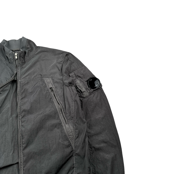 CP Company Grey Chrome Lens Viewer Nylon Bomber Jacket - Large