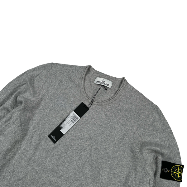 Stone Island 2018 Grey Fine Knit Cotton Crewneck Jumper - Small