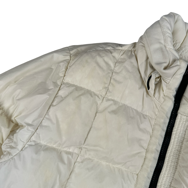 Stone Island 2018 White Garment Dyed Crinkle Reps Puffer Jacket - Small
