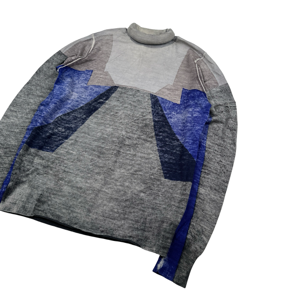 Stone Island 2009 Denims Colour Block Lana Wool Roll Neck Jumper - Small