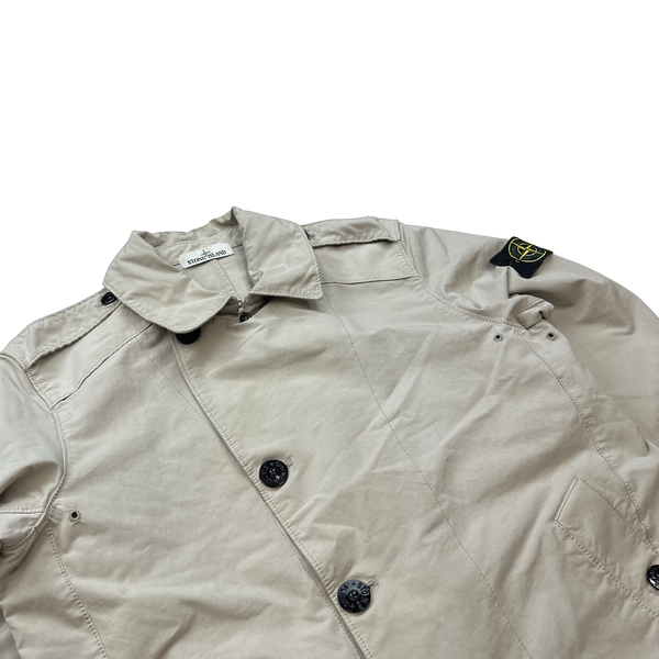 Stone island hotsell trench coat cream