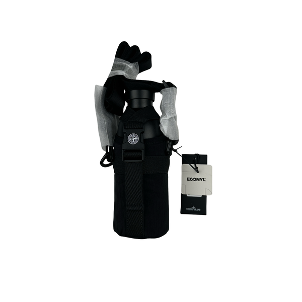 Stone Island 2022 Econyl Black Nylon Metal Bottle Holder Bottle