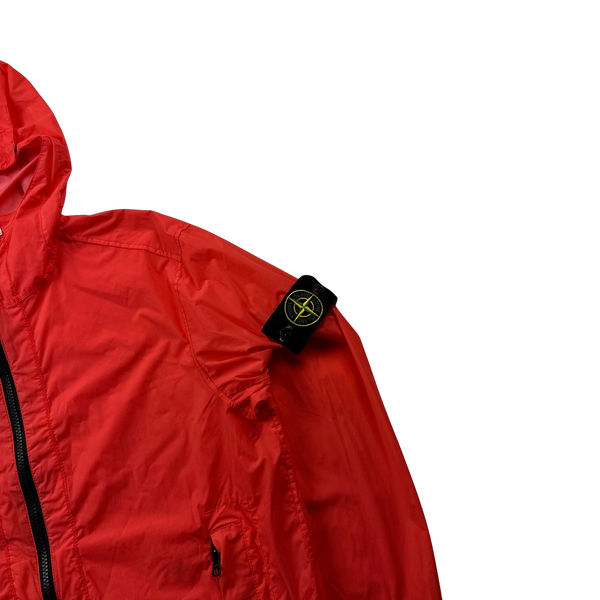 Stone Island 2020 Red Skin Touch Nylon Hooded Jacket - Small