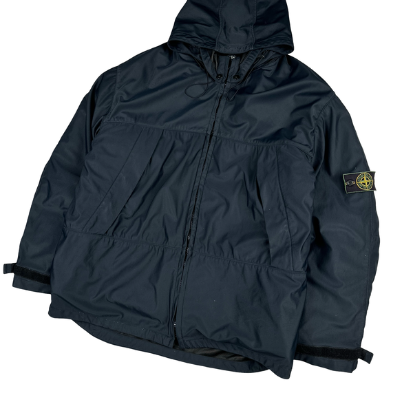 Stone Island Vintage 1996 Navy 3 In 1 Green Edged Dutch Rope Nylam Jacket - XL