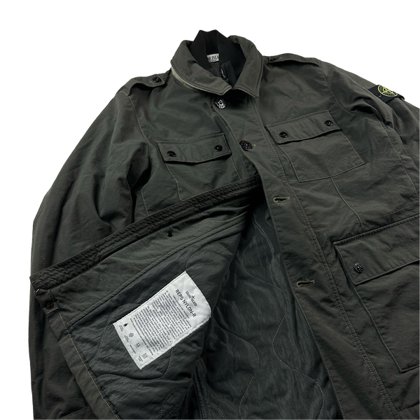 Stone Island Green Reps Nylon R Military Jacket - Large