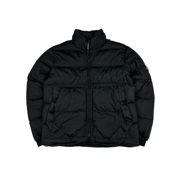 CP Company Black Nycra R Lens View Puffer Jacket - Medium