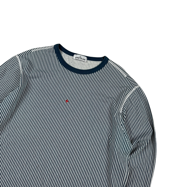 Stone Island Marina 2018 Blue Striped Longsleeve Top - 3XL