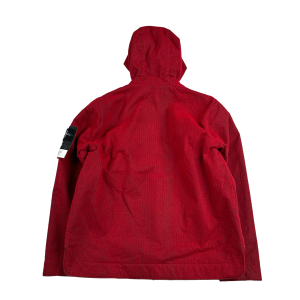 Stone Island 2022 Red Needle Punched Reflective Balaclava Jacket - Large