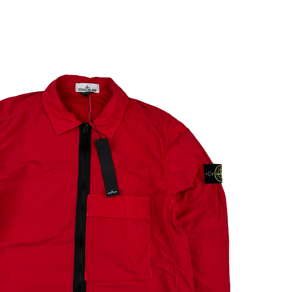 Stone Island 2022 Red Naslan Light Zipped Overshirt - Medium