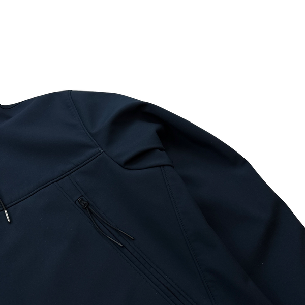 CP Company Navy Fleece Lined Soft Shell Goggle Jacket - Large