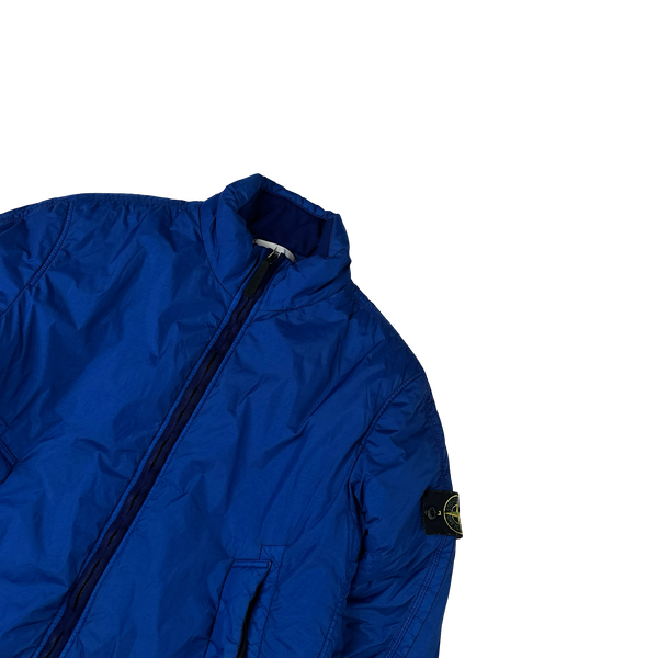 Stone Island 2015 Blue Crinkle Reps Padded Bomber Jacket - Large