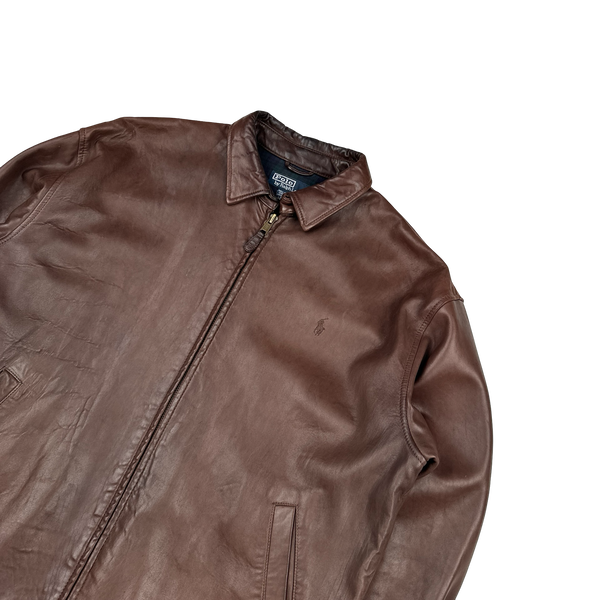 Ralph Lauren Brown Heavyweight Leather Jacket - Large