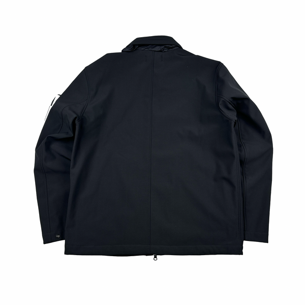 Stone Island 2023 Black Soft Shell R e.Dye Fleece Lined Zipped Jacket - Large