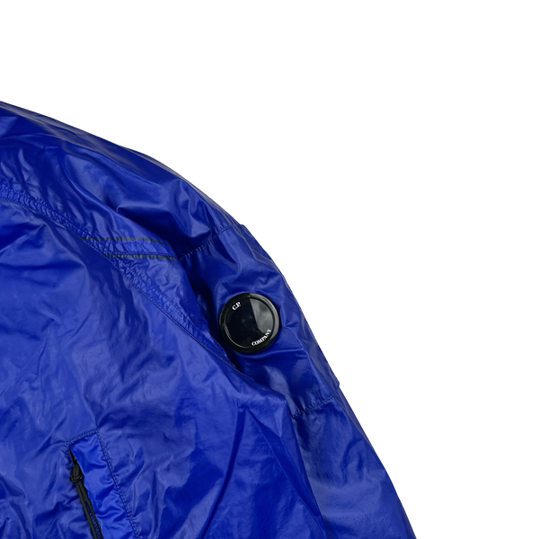 CP Company Blue Garment Dyed Rubber Hooded Jacket - 3XL