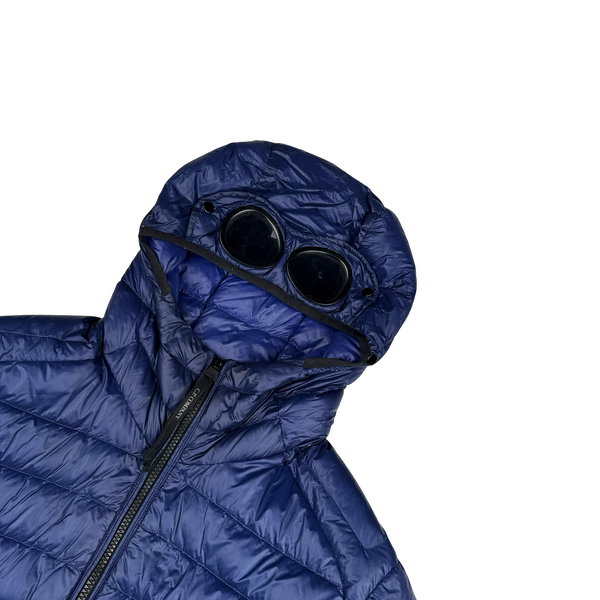 CP Company Navy Down Filled DD Shell Goggle Puffer Jacket - Medium